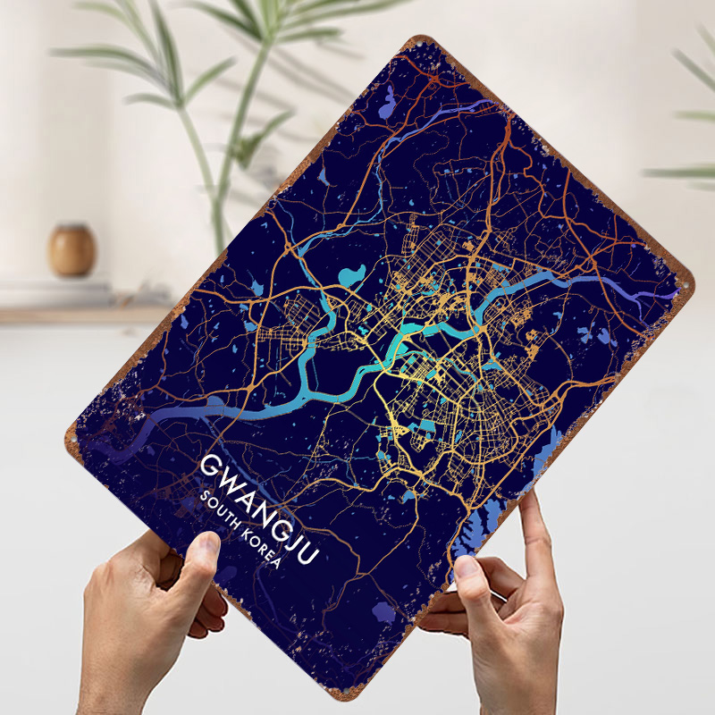 Gwangju City Map 3D Texture Me - đánh giá và giá Custom Map Poster