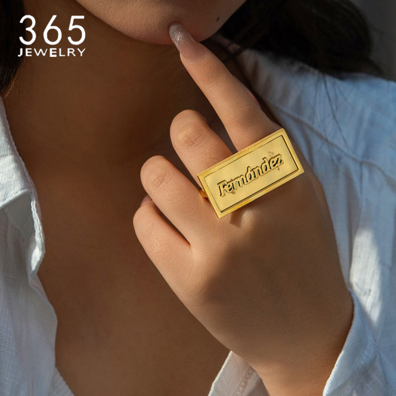 Fashion Custom Name Rings Stai - đánh giá và giá Initial Ring Custom